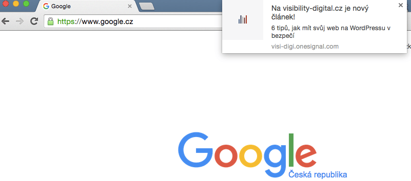 google chrome notifikace