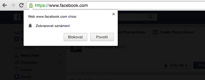 push notifikace facebook